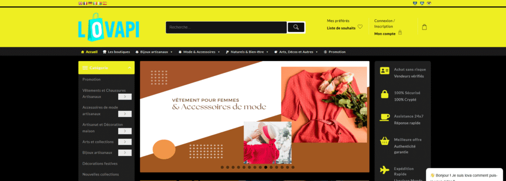 Aperçu du site LOVAPI