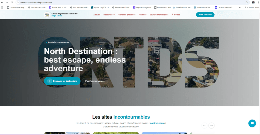 Aperçu du site Office Régional du Tourisme de Diego Suarez
