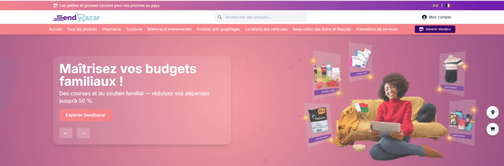 Aperçu du site SENDBAZAR
